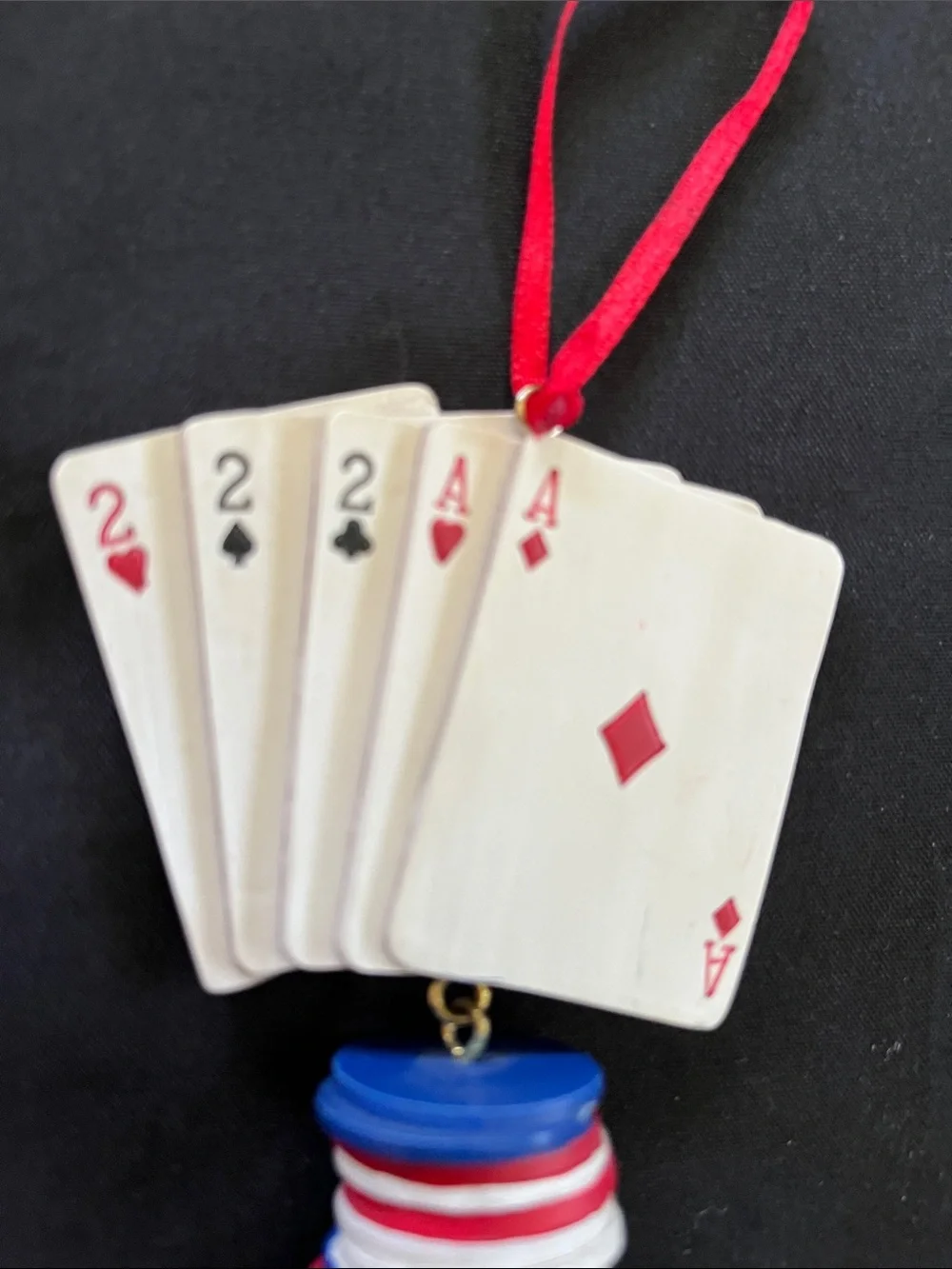Casino Theme Christmas Ornaments Playing Cards Poker Chips Dice Gambler